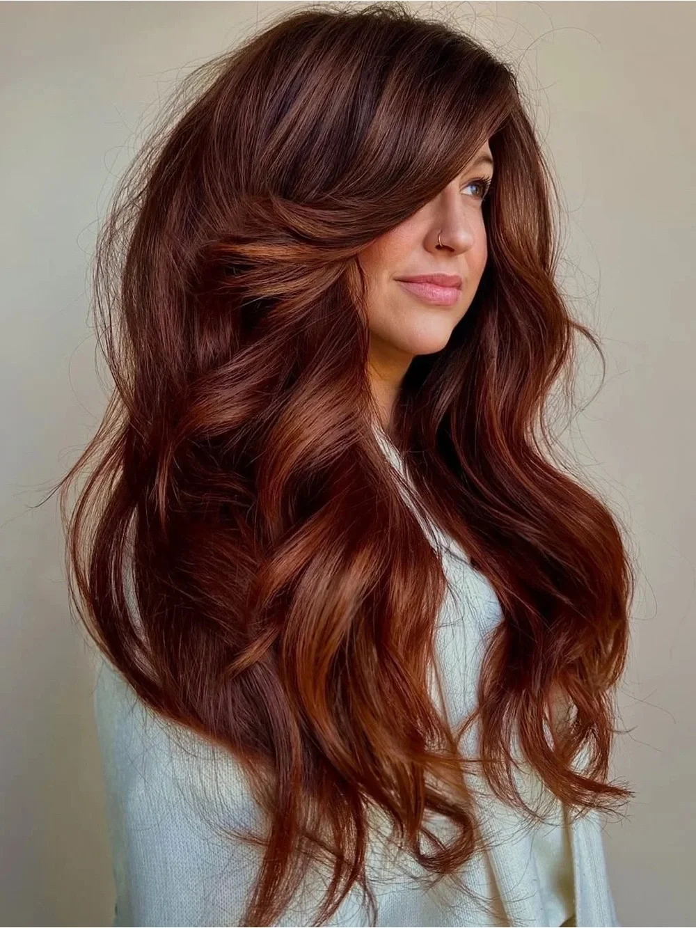 100% Human Hair Brown Auburn Lace Front Wig - 13x4 Lace